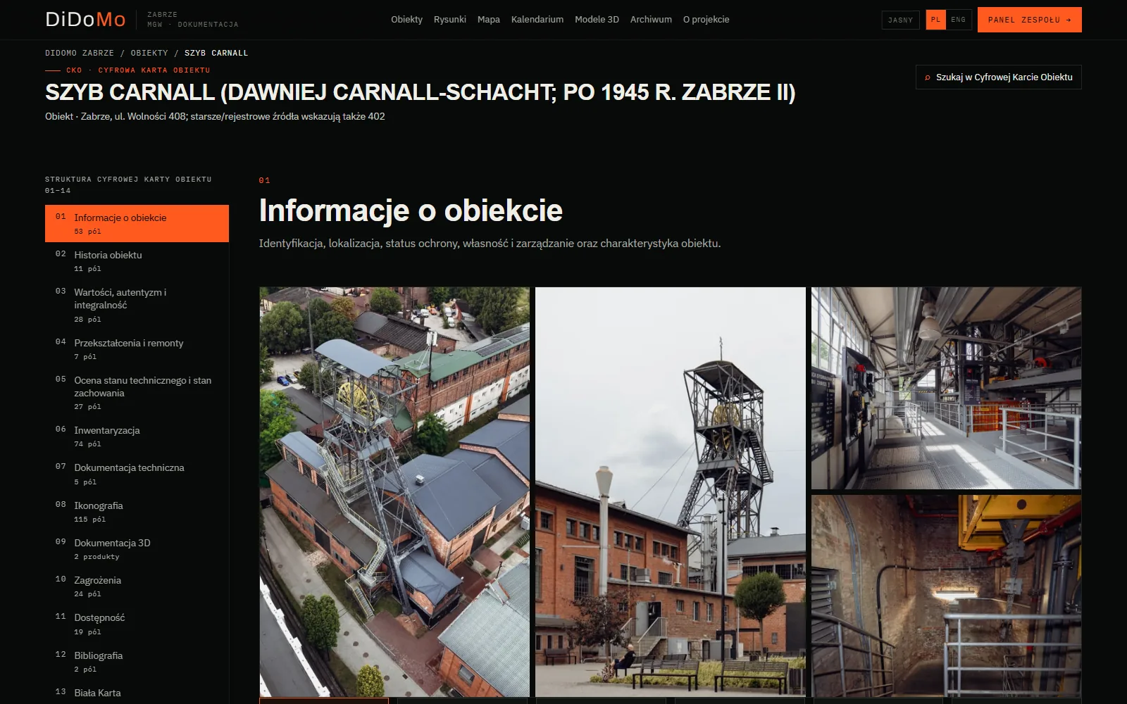 Publiczna Cyfrowa Karta Obiektu Szybu Carnall